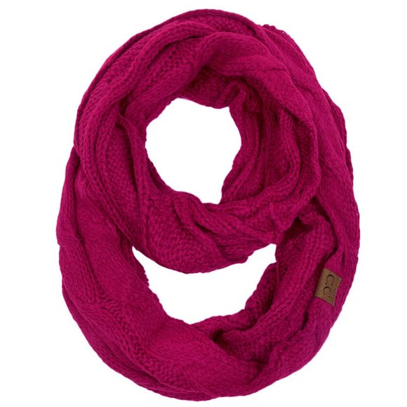 C.C Fashion Knitted Infinity Loop Scarf-Hot Pink - Picture 1 of 1